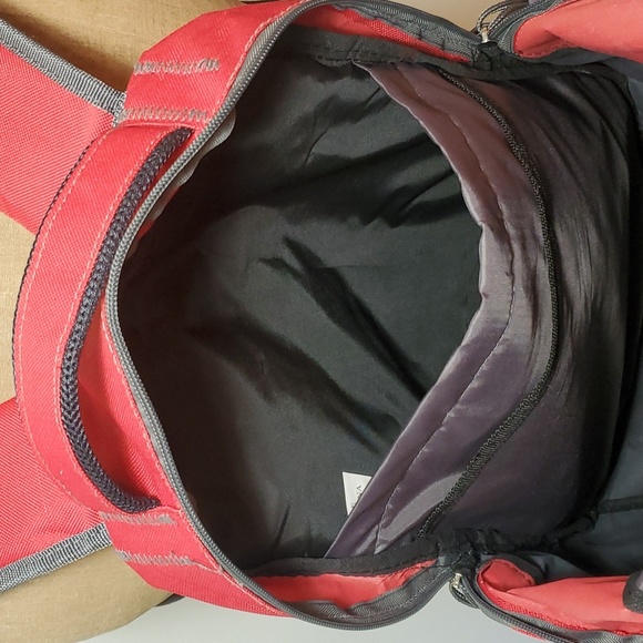 Bronze Olympian Backpack Red Grey Quality NWOT Multi Pocket Laptop water bottle - Picture 8 of 11